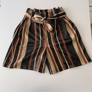 Striped Black and Brown Women's Shorts